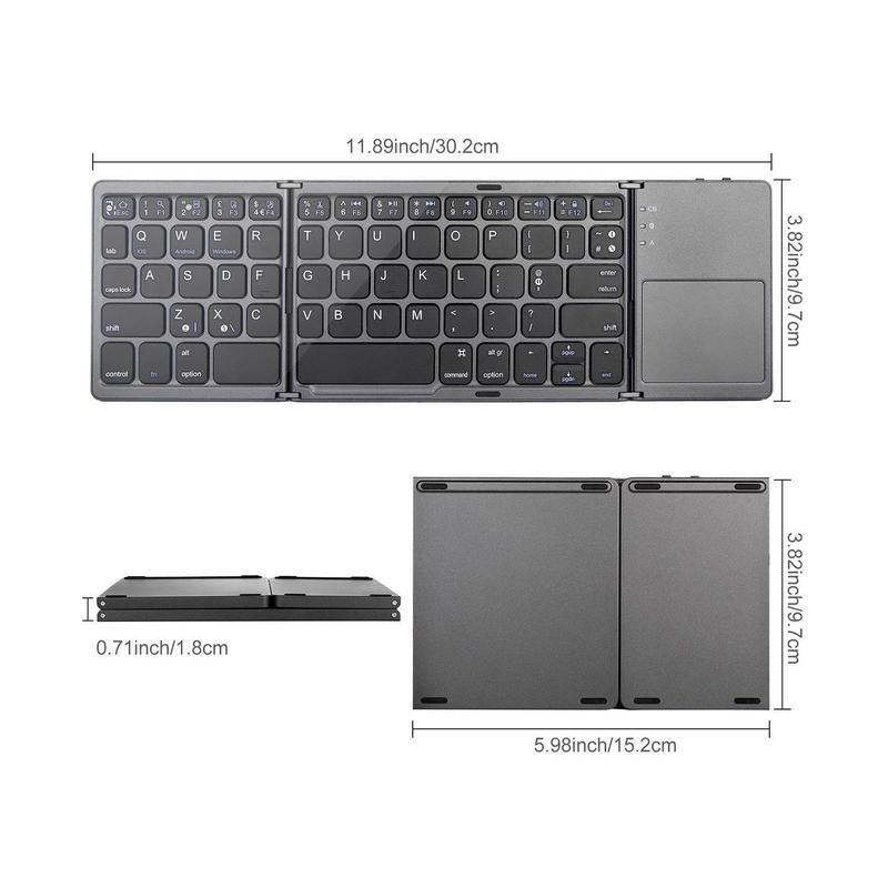 Ultra-Slim Foldable Wireless Bluetooth Keyboard - Perfect for Home & Office Use