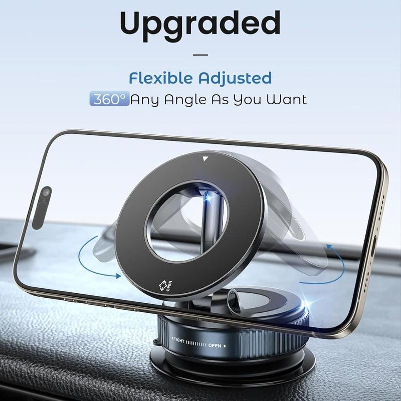 Ultimate 360° Adjustable Magnetic Suction Cup Phone Holder - Portable & Foldable for All Smartphones!
