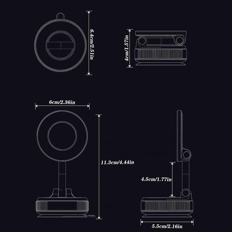 Ultimate 360° Adjustable Magnetic Suction Cup Phone Holder - Portable & Foldable for All Smartphones!