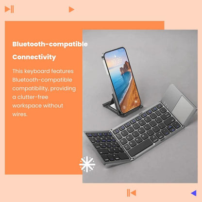 Ultra-Slim Foldable Wireless Bluetooth Keyboard - Perfect for Home & Office Use