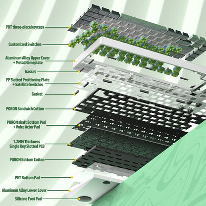 LEOBOG Hi75 Wired Mechanical Gaming Keyboard - 16 RGB Backlight, Thocky Sound, Durable Aluminum Alloy, Gasket Mount with Original Switches