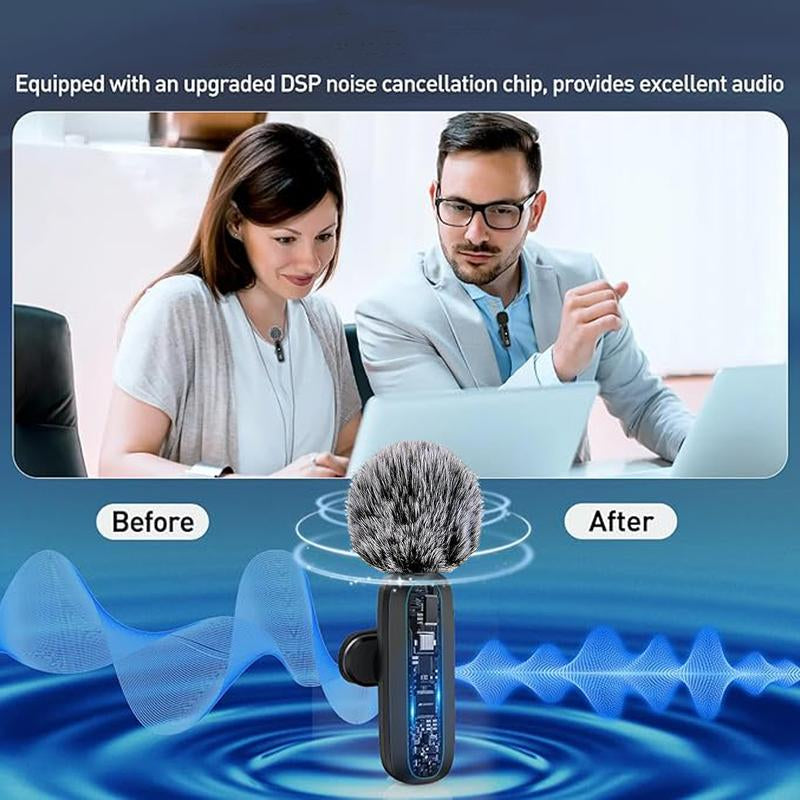 HITOZON Wireless Lavalier Microphone - Professional Plug-and-Play Lapel Mic for iPhone & Android, Perfect for Video Recording, Teaching, Interviews, Podcasts, Tiktok, YouTube, and Vlogs