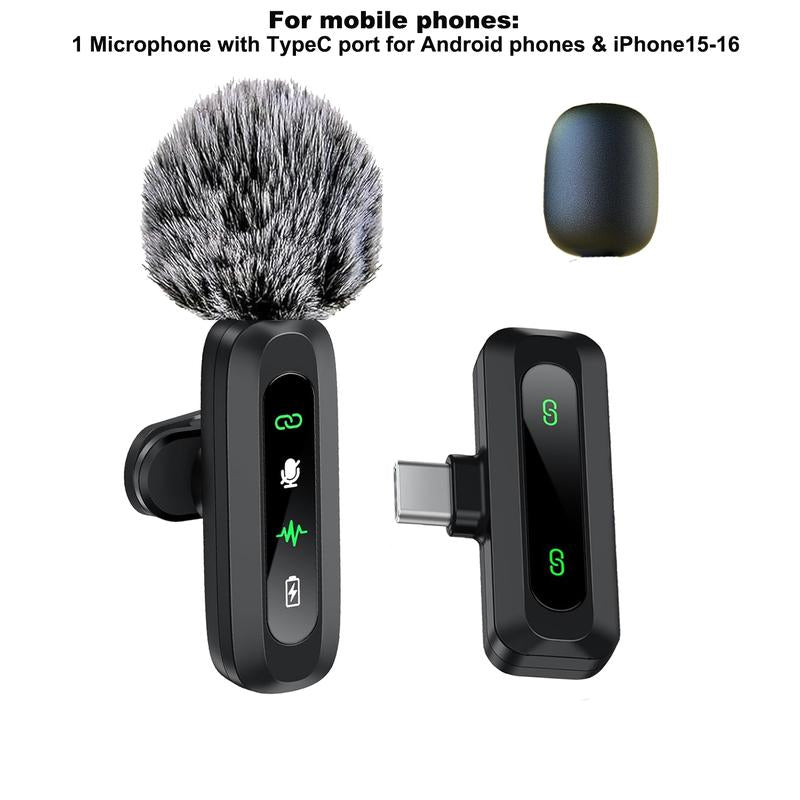 HITOZON Wireless Lavalier Microphone - Professional Plug-and-Play Lapel Mic for iPhone & Android, Perfect for Video Recording, Teaching, Interviews, Podcasts, Tiktok, YouTube, and Vlogs