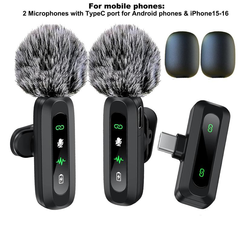 HITOZON Wireless Lavalier Microphone - Professional Plug-and-Play Lapel Mic for iPhone & Android, Perfect for Video Recording, Teaching, Interviews, Podcasts, Tiktok, YouTube, and Vlogs