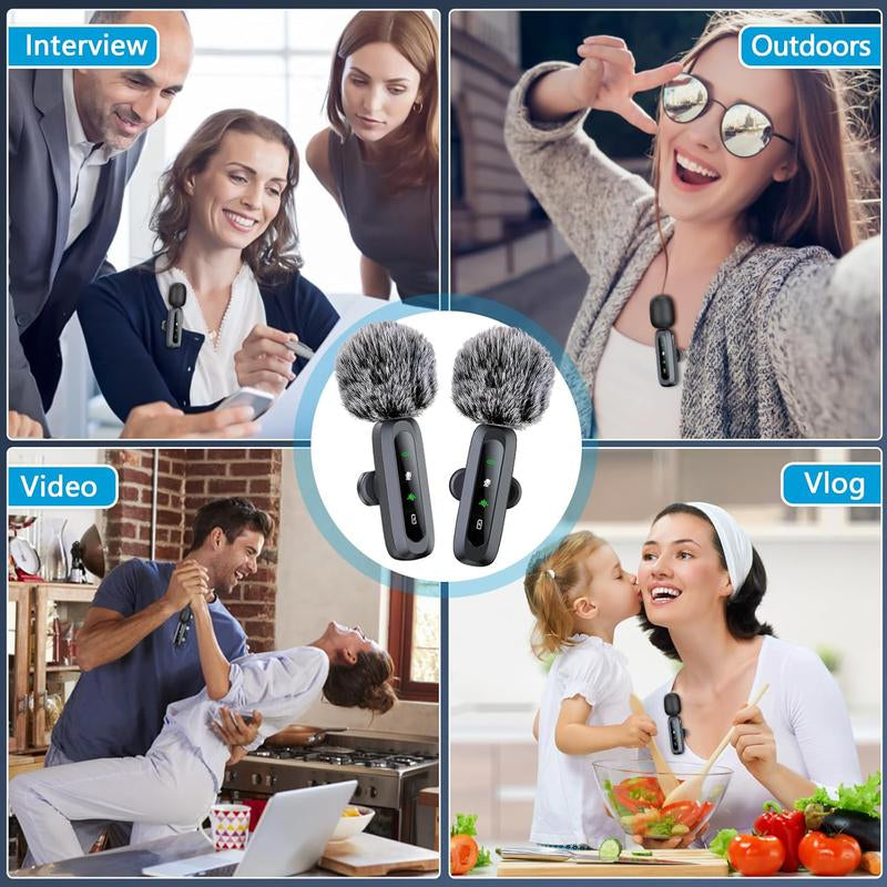 HITOZON Wireless Lavalier Microphone - Professional Plug-and-Play Lapel Mic for iPhone & Android, Perfect for Video Recording, Teaching, Interviews, Podcasts, Tiktok, YouTube, and Vlogs