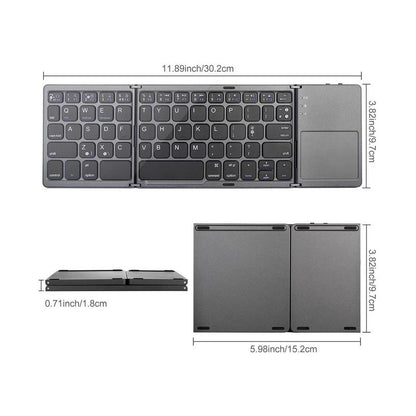 Ultra-Slim Foldable Wireless Bluetooth Keyboard - Perfect for Home & Office Use