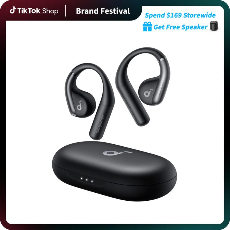 Soundcore by Anker Aerofit Open-Ear Headphones - Ultra Comfort, Snug Fit, IPX7 Waterproof, 42H Playtime, Small-Ear Friendly, App Control, Clear Calls, Wireless Earbuds - Renewed