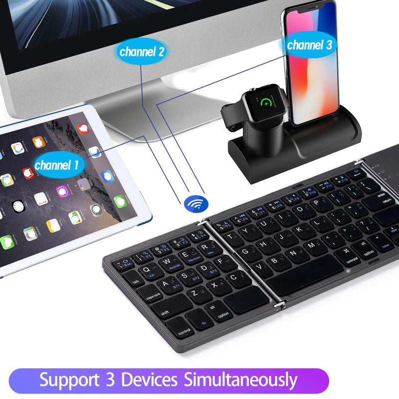 Ultra-Slim Foldable Wireless Bluetooth Keyboard - Perfect for Home & Office Use