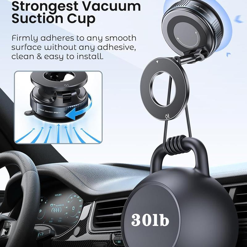 Ultimate 360° Adjustable Magnetic Suction Cup Phone Holder - Portable & Foldable for All Smartphones!