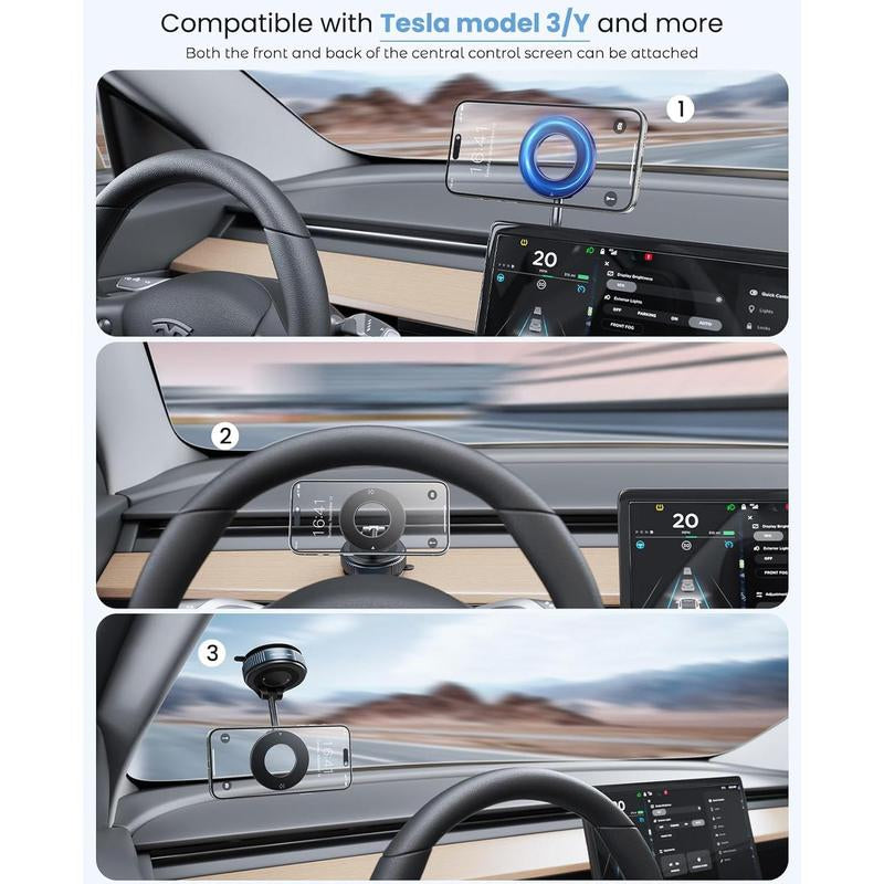 Ultimate 360° Adjustable Magnetic Suction Cup Phone Holder - Portable & Foldable for All Smartphones!