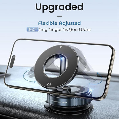 Ultimate 360° Adjustable Magnetic Suction Cup Phone Holder - Portable & Foldable for All Smartphones!