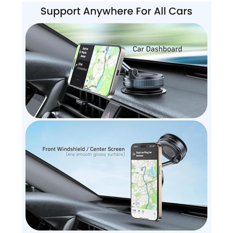 Ultimate 360° Adjustable Magnetic Suction Cup Phone Holder - Portable & Foldable for All Smartphones!