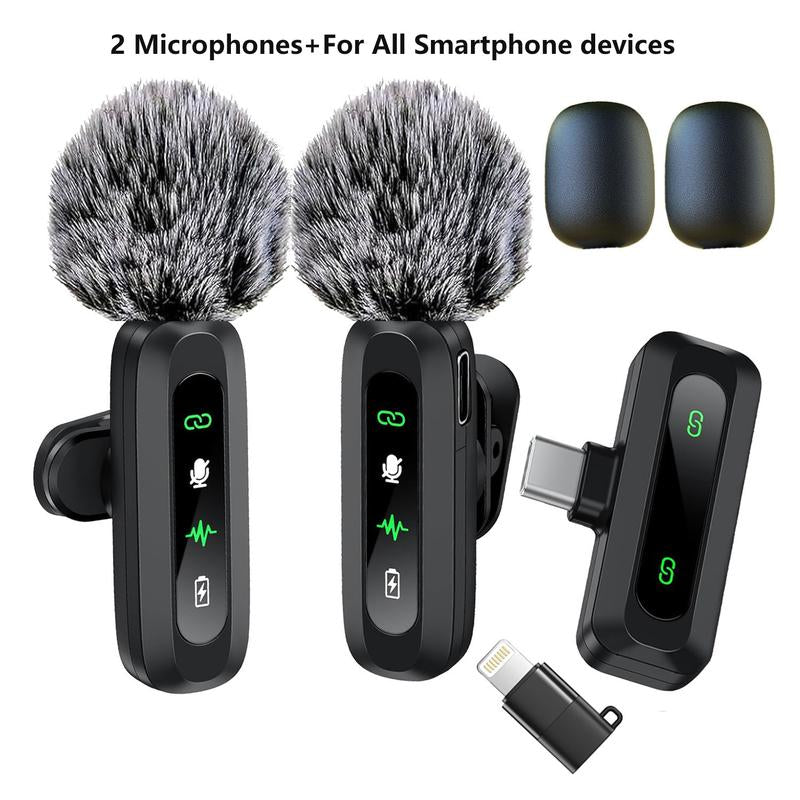 HITOZON Wireless Lavalier Microphone - Professional Plug-and-Play Lapel Mic for iPhone & Android, Perfect for Video Recording, Teaching, Interviews, Podcasts, Tiktok, YouTube, and Vlogs