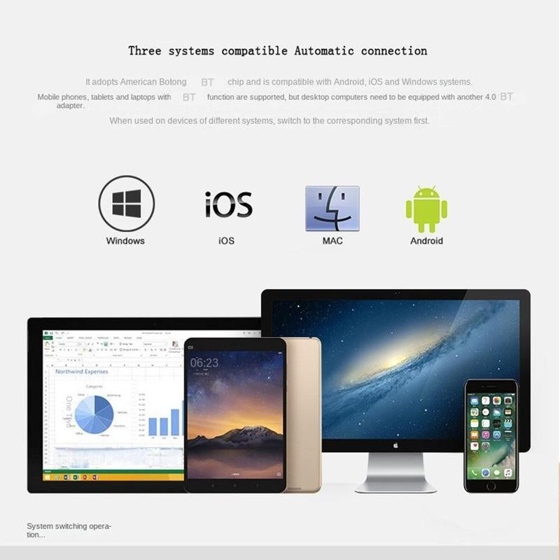 Ultra-Slim Foldable Wireless Bluetooth Keyboard - Perfect for Home & Office Use