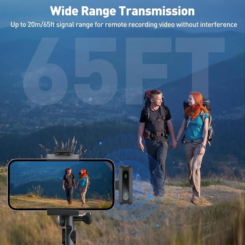 HITOZON Wireless Lavalier Microphone - Professional Plug-and-Play Lapel Mic for iPhone & Android, Perfect for Video Recording, Teaching, Interviews, Podcasts, Tiktok, YouTube, and Vlogs